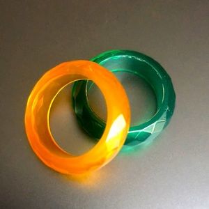 🇺🇸Set of two plastic faceted rings